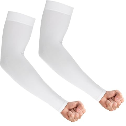 Lusofie UPF 50+ Sun Protection Sleeves,Cooling Arm Sleeves for Men Women | Moisture wicking, compression fit. For gardening, running, cycling, golf. Blocks 98% UVA/UVB. Lightweight, breathable