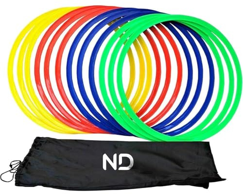 12-Pack Agility Training Rings - 45cm Speed Hoops for Football, Soccer & Basketball Training Equipment – Improve Footwork & Coordination – Sports Drills – UK