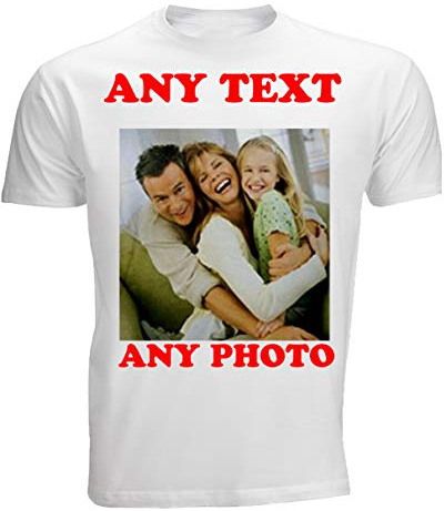 4sold Erstellen Sie Ihre eigenen personalisierte t-Shirt Uinisex Herren Kinder Beliebiges Foto Beliebiger Text, (Weiß, Unisex XL)