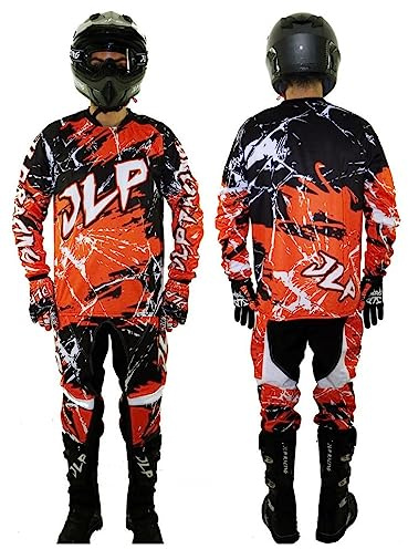 JLP RACING TENUE PANTALON MAILLOT GANTS MOTO CROSS QUAD ENDURO VTT BMX MTB ENFANT ORANGE L