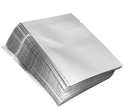 CEFEPH Mylar väska 8 x 12 cm aluminiumfolie Mylar dammsugarpåse förpackning mat silver 100 st