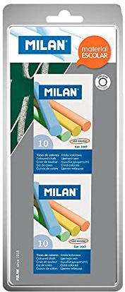 MILAN 64077 Gessetti, colori assortiti, 10 pezzi