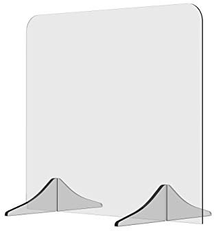 Solarplexius partition screen, sneeze guard, protection for desks and offices. Counter top, antibacterial, transparent screen divider Desk divider Clear Acrylic Shield (70 x 60 cm)