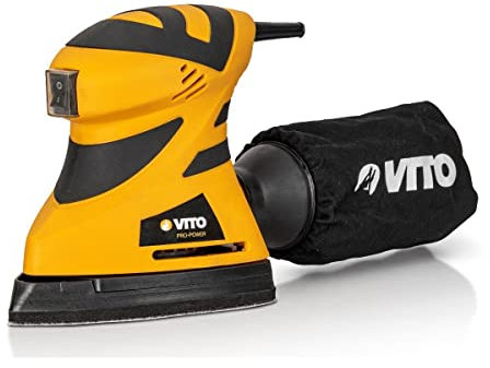 VITO - Ponceuse 2en1 KIT Multibases Triangle et Carrée Collecteur Poussières + Abrasifs