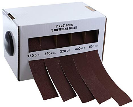 DingGreat Schleifpapierrolle, 150 Körnung, 240 Körnung, 320 Körnung, 400 Körnung, 600 Körnung Schleifband - 6 Meter 5 Rollen Sandpapier für Handschleifen