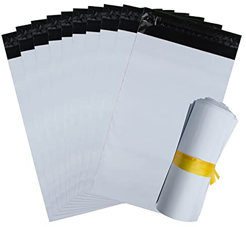 iboo - 100 buste 20 x 30 cm bianche opache in plastica, buste per spedizioni, solide, inviolabili e impermeabili - Confezione da 100
