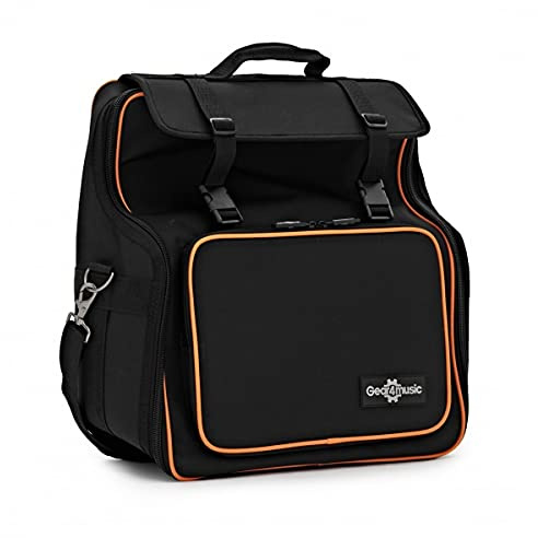 Akkordeon Gig Bag mit Riemen von Gear4music 27 Key/24-48 Bass | 15mm Polsterung, schützender verstellbarer Klappdeckel, verstärkter Tragegriff, Notentasche