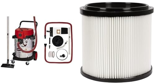 Einhell Nass-Trockensauger TE-VC 2350 SACL (1600 W, Staubschutzklasse L, Filterreinigungssystem, 230 mbar, Edelstahlbehälter 50 l, inkl. umfangreiches Zubehör, Faltenfilter für Staubklasse L)