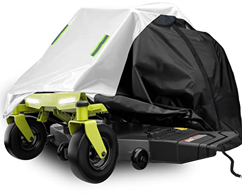 DURCOVER Zero Turn Mower Cover,Waterproof Heavy Duty Oxford Fabric- Riding Lawn Mower Covers Fits Decks up to 50, Zero Turn Lawn Mower Cover Universal Fit with Storage Bag 81 L x 44 W x 47.5 H