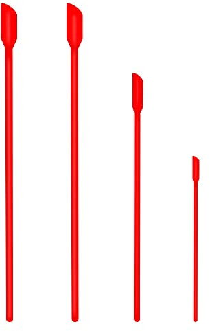Mini Spatula Silicone Small for Makeup Spatula- Thin Jar Spatula ，for Thin Jar/Kitchen Bottles/Cosmetic Bottles (Red)