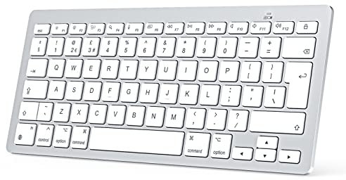 OMOTON Bluetooth Keyboard for Mac, Wireless keyboard for Apple MacBook Pro/Air, iMac, iMac Pro, Mac Mini, Mac Pro, QWERTY UK Layout, Silver