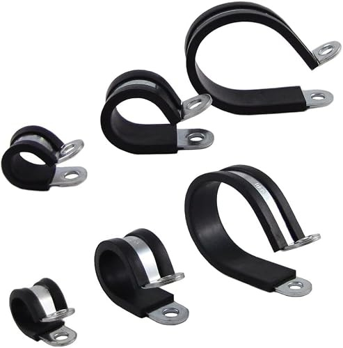 Rohrschellen mit Gummieinlage Schlauchschellen gummiert Leitungsschellen RSGU DIN 3016-10 Stück Ø 22mm / Band: 15mm