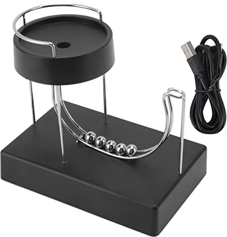 Tyenaza Kinetic Art, Perpetual Motion Machine Desk Toy Automatic Swinging Rolling Ball Science Physics Gadget for Home Office Desktop