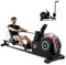 ISE Rudergerät für zuhause klappbar mit 6 Stufen Wasserwiderstand, Ruderaschine mit LCD-Display, APP und Tablethalter, ergonomisches Rowing Machine mit elektrischer Wasserpumpe