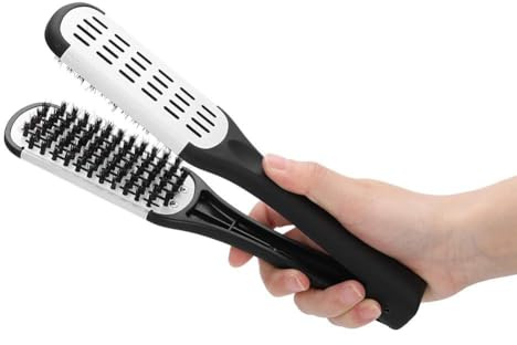 Peine Con Abrazadera Profesional En Forma De V, 23,5x4,5cm Cepillo Alisar El Cabello Plancha De Pelo Con Cepillo De Doble Cara Herramienta Para Peinar El Cabello para Peluquería y Uso Familiar
