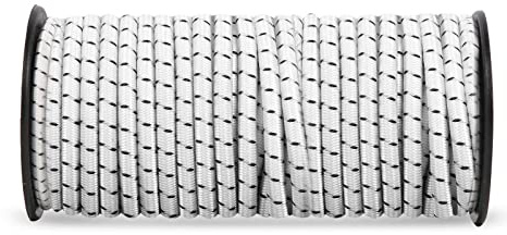 8mm * 10M, Weiß&Schwarz elastisches Sicherheitsseil Bungee-Gurte Frachtnetze zur Sicherung von Gegenst?nden DIY-Projekt