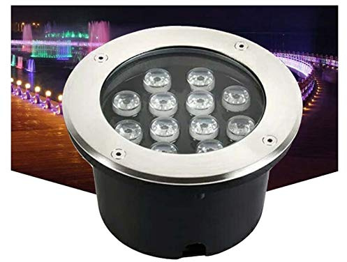 WZYJLyds Bodenleuchten Aussen Led Runden Garten Licht Draussen Wasserdicht 111V ~ 230V 1W6W12W Schwere Last Rostfreier Stahl Draussen Gartendekoration(Warmweiß,12W)