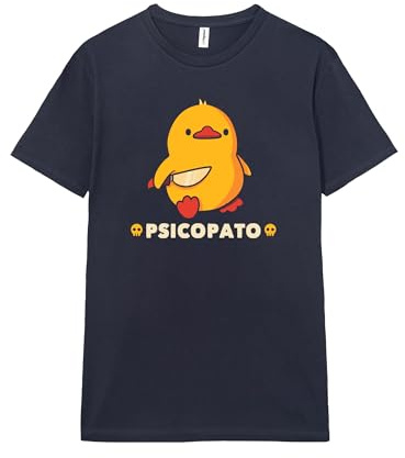 Pampling Camiseta de Manga Corta, 100% Algodón, Ropa Unisex para Hombre y Mujer, Serigrafiada con Cuello Redondo y Corte Recto, Color Azul (Psicopato)