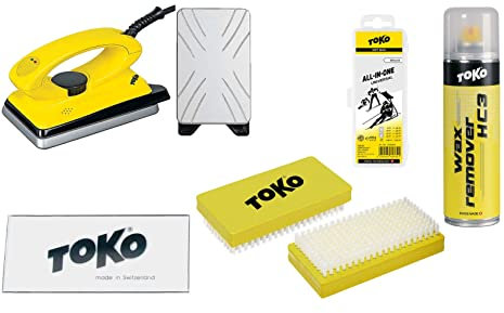Generisch Toko Skiwachs Set 4+1 teilig mit Wachsbügeleisen - Alpin + Nordic + Board