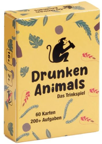 drunken animals - Abwechslungsreiches Trinkspiel mit 200 lustigen Aufgaben auf 60 Karten für maximalen Party Spaß