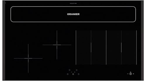 Oranier FlexX-Induktion KXI 1092 mit Abluft & Umluft Kochfeldabzug 90 cm - großes Induktionskochfeld mit schwarze Kochfeld-Seitenleisten