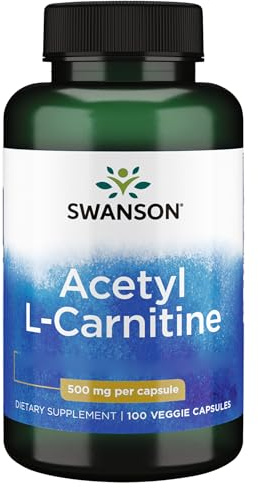 Swanson, Acetyl-L-Carnitine, 100 vegetarische Kapseln, 500mg Acetyl-L-Carnitin je Dosis, Glutenfrei, Sojafrei, GMO frei, Geschmacksneutral