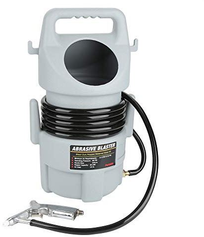 lyrlody Pistola per Sabbiatura Portatile, Tubo 15 Piedi e Tramoggia 50 Libbre, Kit Sabbiatrice Kit Sabbiatrice Portatile per Applicazioni di Sabbiatura di Piccole e Medie Dimensioni