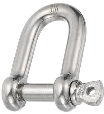 PATIKIL Schraub-Pinschäkel 12mm 1/2 1653lb, 316 Edelstahl Geschmiedeter D-Schäkel Marinequalität für Ketten Drahtseil im Freien, Silber