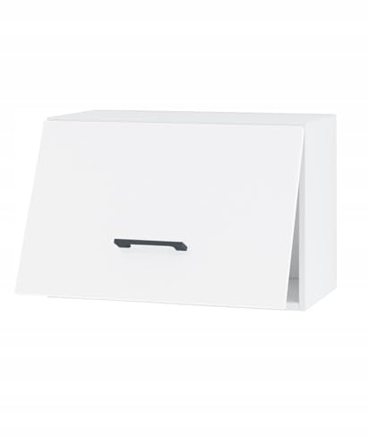 Hängeschrank Küche 50 cm - Kompakter Oberschrank mit Klapptür - praktischer Stauraum - hochwertige Möbelplatte - einfacher Selbstmontage - ideal für kleine und große Küchen (Weiß Matt)