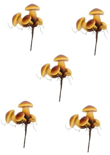 INOOMP 5pièces Mushroom Garden Stake Décoration De Jardin Fausse pour Aménagement Paysager Ornement De Pelouse Et Pot De Accessoire De Décor Extérieur