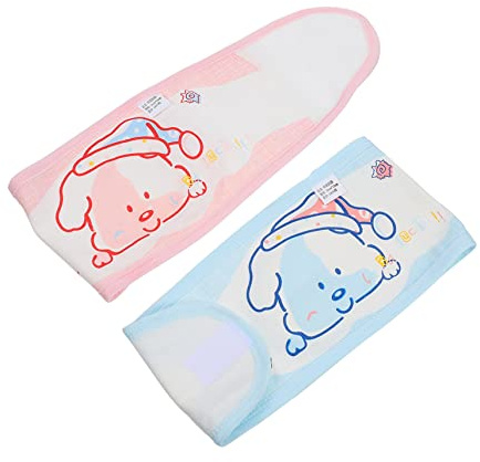 Neugeborenen Bauchgurt aus Baumwolle 2 Stück für Babys | Schutz für Nabelbereich, Dünne Ausführung, Niedliches Cartoon Muster Zufällige Farbe
