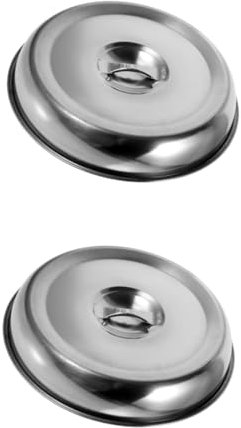 Cabilock 2 Piezas Cúpula De Acero Inoxidable para Bistec, Tapa Circular para Platos, Cúpula para Derretir Queso, Cubierta para Cocina Y Barbacoa, 20Cm