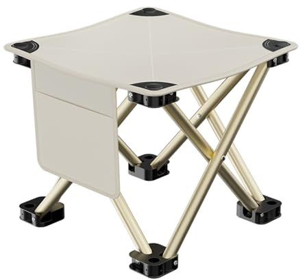 Tuwyii Sgabello da Campeggio, Sgabello Pieghevole Portatile, Mini Sedia Pieghevole da Campeggio, Seggiolino Alluminio Leggero Portatile per Pesca Garden BBQ Picnic Viaggio (Cachi, 33 cm)