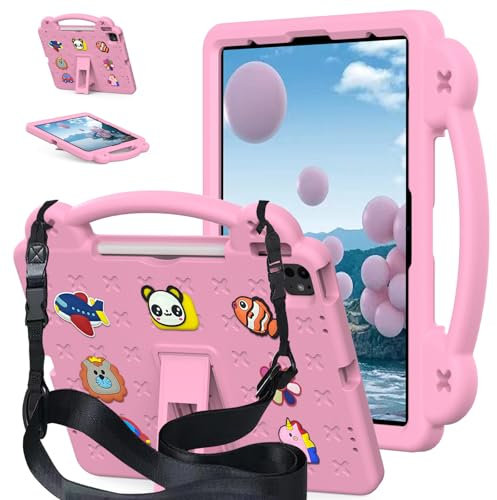 AKABEILA Custodia per tablet per Xiaomi Redmi Pad SE 8.7 4G 2024 Custodia carina per bambini antiurto protettiva con tracolla Maniglia Stand