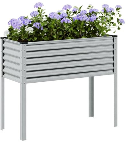 ShGaxin Pflanzkübel 100x41x90 cm Verzinkter Stahl, Blumentopf Gross, Blumenkasten Balkon, übertopf, Pflanzkasten, Flowerpot, Kräuterbeet Für Die Küche, Vertikalbeet - 4008973