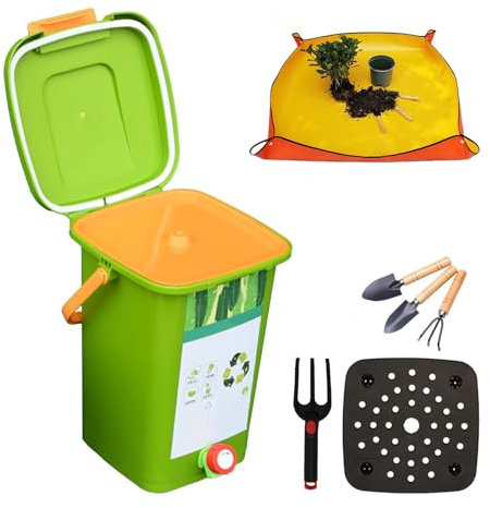 Composteur de cuisine 15 L avec couvercle d'étanchéité, facile à nettoyer, style intérieur 3