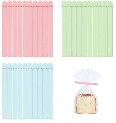 30 clips de cierre de 15 cm, clips para cierre de bolsas, clips de cierre para bolsas, reutilizables, clips de cocina, clips para bolsas, grandes para sellar frutas, verduras, aperitivos