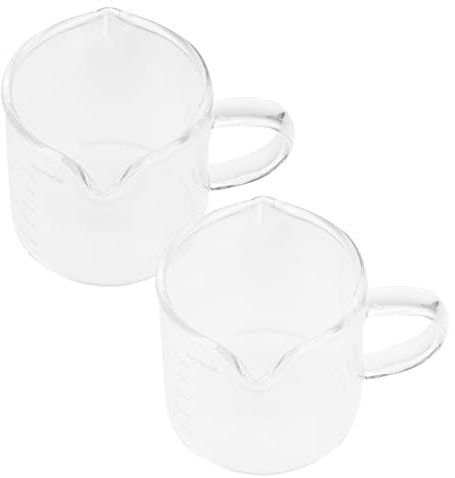 IUokLU Jarra con Boquilla para Restaurante Transparente de Triple Uso práctica para Hacer Leche báscula Jarra Vasos Naturales para espumar Tienda Muestra,Transparente