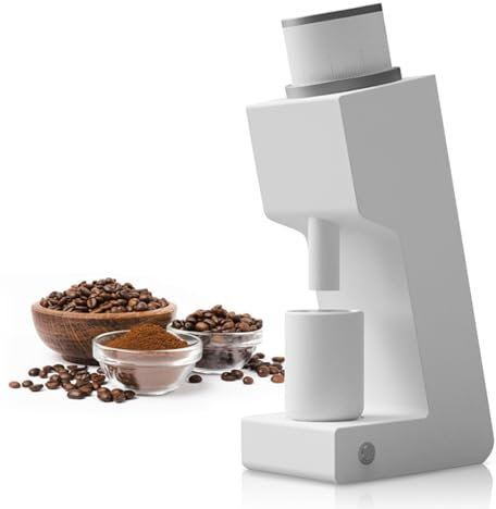 IEOWY Macinacaffè Elettrico, macinacaffè Espresso, macina in Acciaio Inox, capacità 30 g, con Design Antistatico, per Uso Domestico, caffè versato/gocciolatoio/French Press