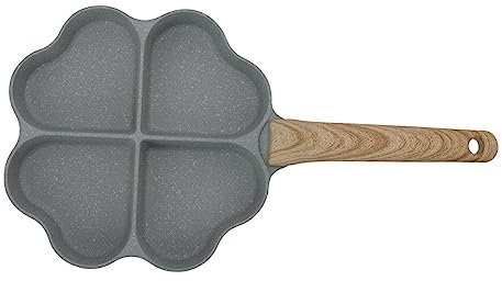 aqxreight Poêle à Friture à œufs en Forme de Coeur Antiadhésif 4 Tasse de Chauffage Uniforme Pan à Crêpes avec Poignée pour la Cuisine Blanc Poêle à œufs (GREEN)