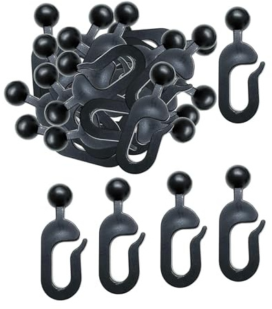 Baoblaze Ganci da 56 Pezzi per Tende da Gazebo Ganci per Pista Accessori per Esterni Hotel Nero