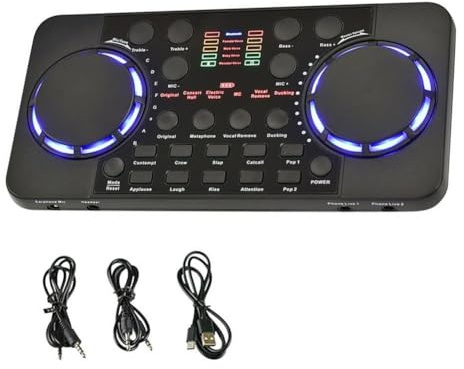 OUTFYT Carte Son V300 for Streaming en Direct, 10 Effets sonores, mélangeur d'interface 4.0 for DJ Music,Une ExpéRience Sonore Plus IntéRessante