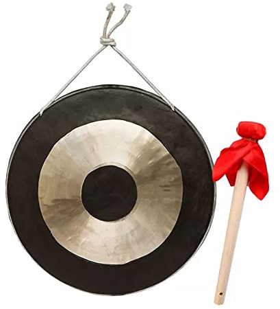 gong klingel percussion instrumente klangschalen 35 cm - 100 cm professioneller chinesischer traditioneller Percussion-Hammer aus Kupfer(Color:40cm,Size:)