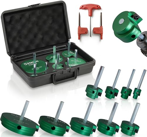 9-Piece PVC Pipe Reamer Kit for Plumbers & DIY Repairs, 1/2″–4″ Pipe Sizes, Heavy-Duty Aluminum PVC Fitting Saver, Carbide Inserts, Tool for Sch 40 PVC Pipes