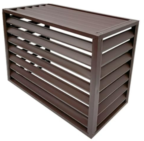 Outdoor Air Conditioner Cover - Durable Aluminum Alloy Protection for Air Conditioners, Boilers & Garbage Cans - Perfect for Patios, Decks, Cafes & Restaurants (Color: Br)
