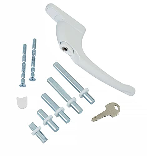 Euroart Universal Maxim Multi-Spindle Inline Window Handle in White Finish & Dimensions 165mm x 16mm x 54mm