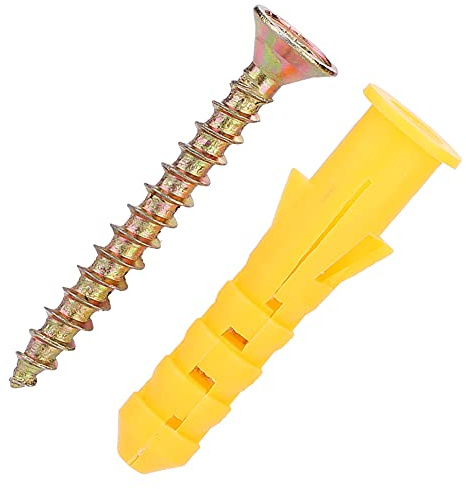 RASTKY Tornillos de Autoaprendizaje de Expansión Kit de Hardware de Sujetador - Anclas de Plástico Instalación Fácil en Concreto y Ladrillo (Φ8 mm 50 Piezas/Paquete)