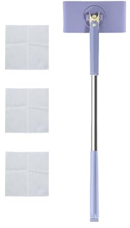 Ylnailky Mopa portátil – Mopa compacta | 27.55 pulgadas de longitud escoba limpiadora de suelos para limpieza del hogar, cocina, apartamento, baño, limpieza de la casa
