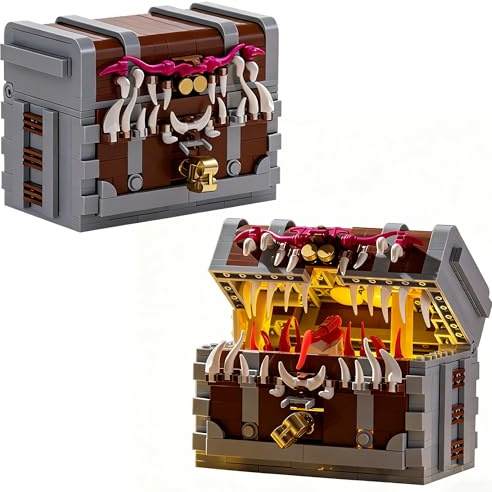 Aimmob Klemmbausteine Schatztruhe - Verlies and Dragons Building Set, Ideas Baustein Set für Erwachsene 560 Teile