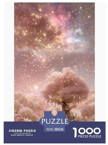 Fleurs de Cerisier Roses Puzzles 1000 Pièces Jeu De Défi Jouet Adultes Et Plus De 12 Ans Forêt Enchantée Jeu De Puzzle Défi Éducatif Temps De Famille Cadeau Décoration Maison 38x26cm/1000pcs